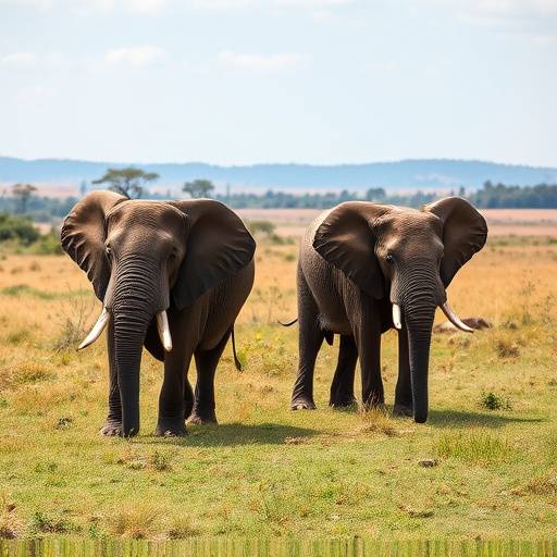 Queen Elizabeth National Park with elephants grazing